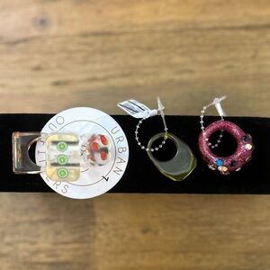 Urban Outfitters Bundle of Multicolor Acrylic rings and set of 3 fruit rings|Sz7